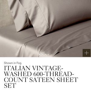 NWT Restoration Hardware Italian Vintage Sateen King Sheet Set